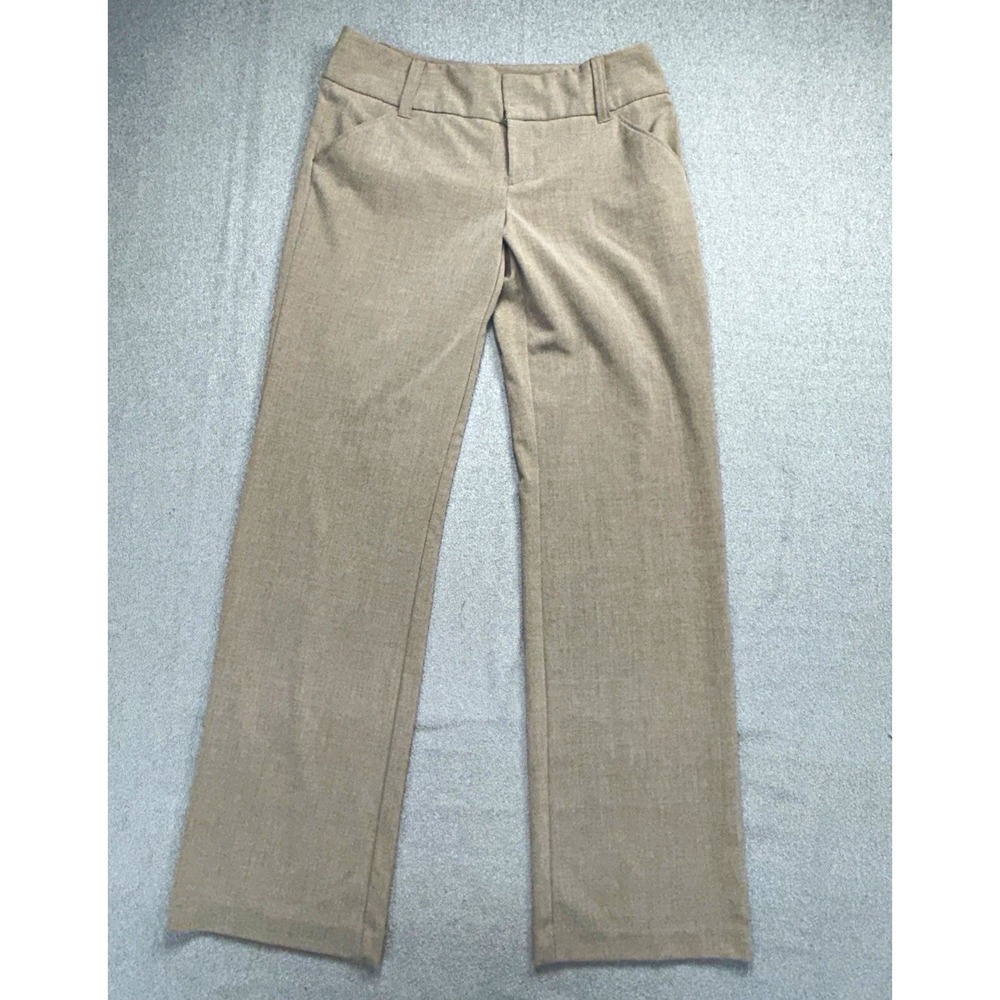 Daisy Fuentes Beige Dress Pants Womens 6 Flat Front Straight Pockets Mid Rise